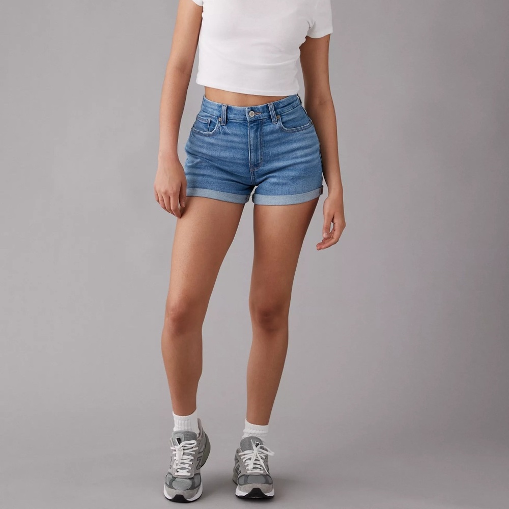AE Stretch Curvy Denim Mom Short